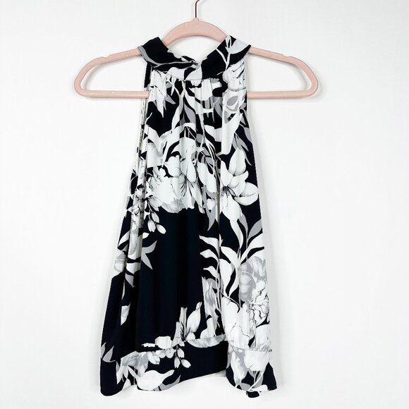 NWT White House Black Market Sleeveless Shirred Halter Top Roma Lily L - Picture 2 of 10